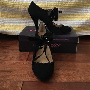 Black Suede Mojo Moxo heels