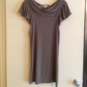 Banana Republic Gray Dress with Ruffled Sleeves