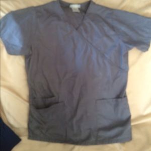 Gray scrub top