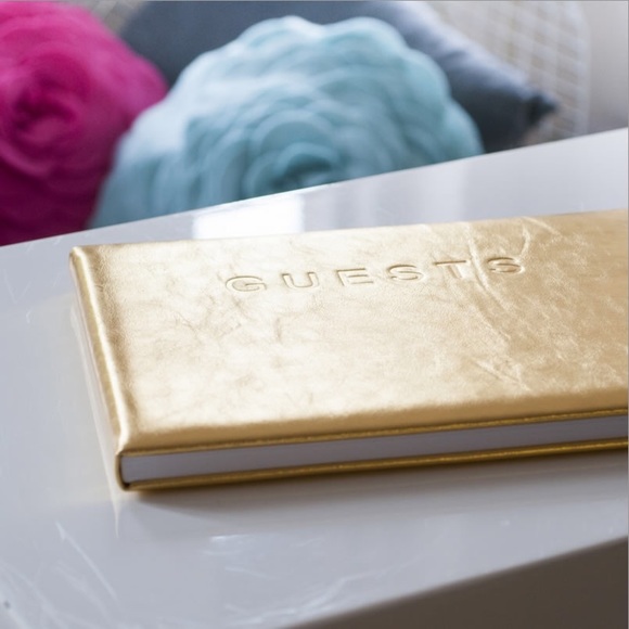 Oh So Cherished Other - Gold leather guest book
