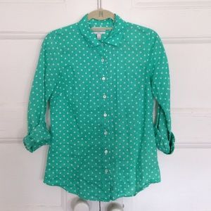 J Crew Perfect Fit Polka Dot Button Down 0 J Crew Perfect Fit Polka Dot Button Down 0