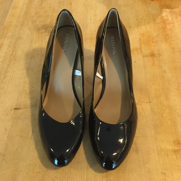 Merona Black Patent High Heels Size 11