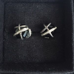 DY Cable Wrap Earrings w/ Black Onyx and Diamonds