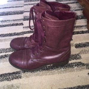 Mossimo Supply Co maroon combat boots