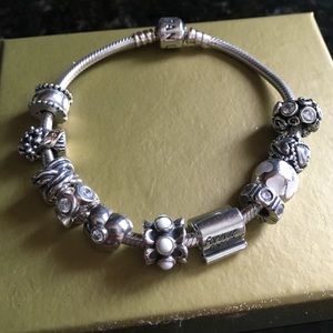 Pandora bracelet with charms