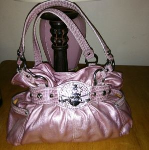 Beautiful baby pink Kathy Van Zealand purse.