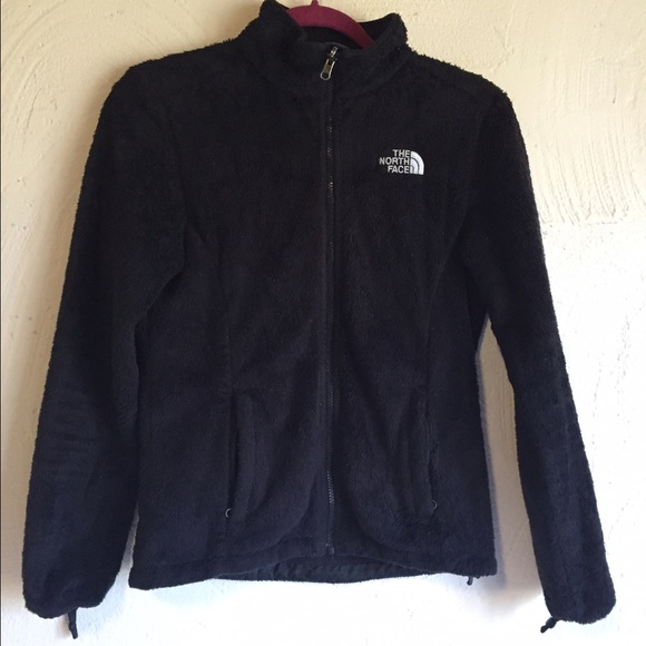Black fleece North Face jacket.