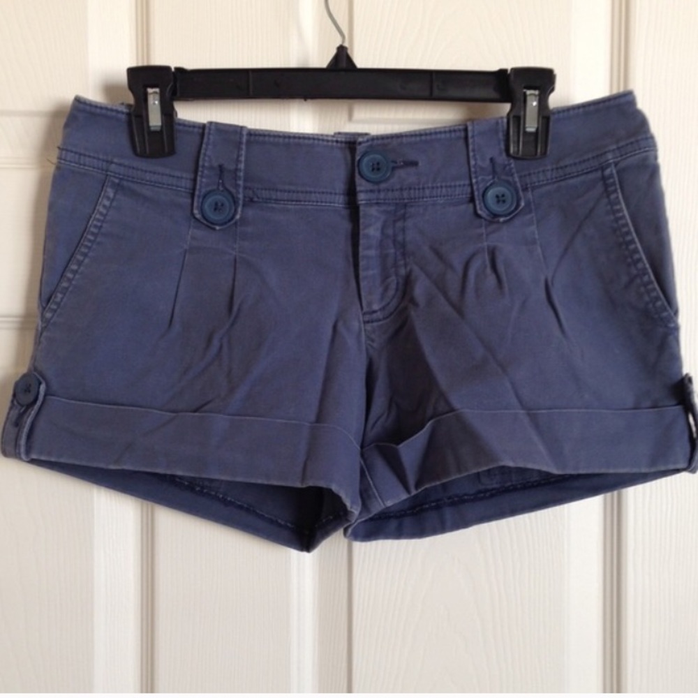 Navy shorts with button accents