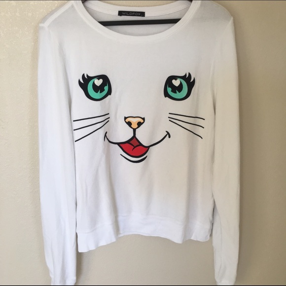 Wildfox Sweaters - WILDFOX SZ L KITTEN BBJ SWEATER NEW