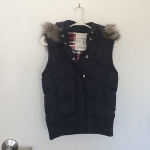 Aeropostale Navy Hooded Vest