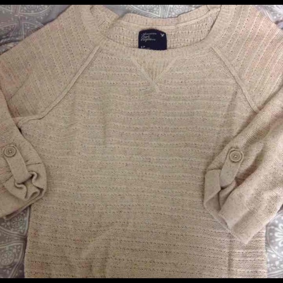 AE 3/4 Length Button Sleeve Sweater