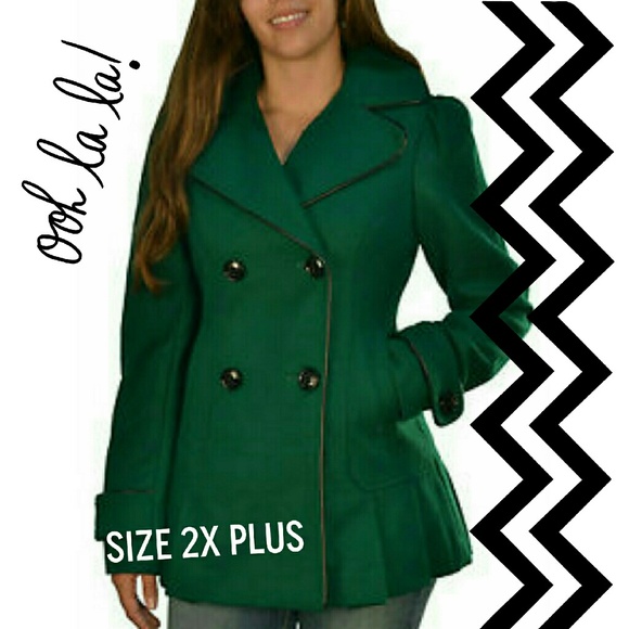 2X Wool Trendy Warm Peacoat!