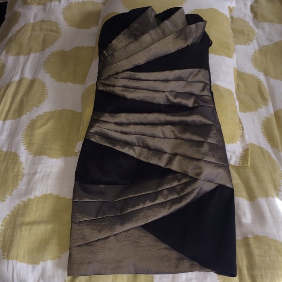 Beautiful Brushed Nickel & Black Cocktail Dress.