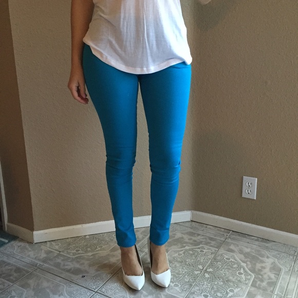 Teal Skinny Jeggings (LAST SMALL!) - Picture 3 of 4