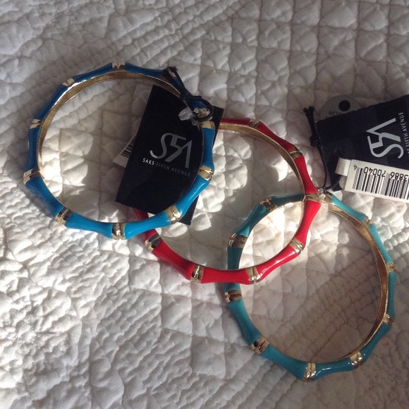 Bundle of 3 Saks Enameled bracelets