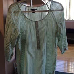 Gap green & white striped tunic. Sz Medium