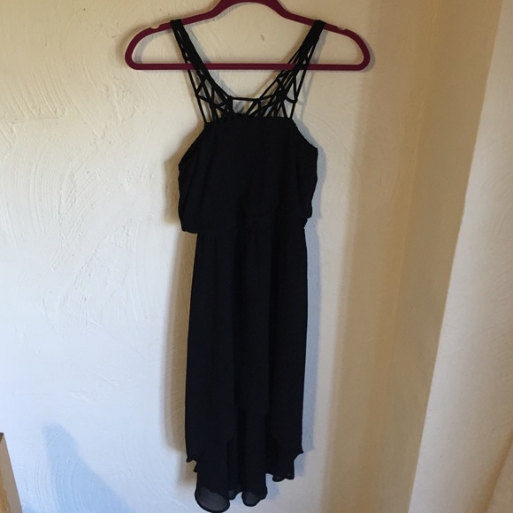 Black high low dress