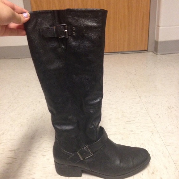 Tall Black Leather Boots