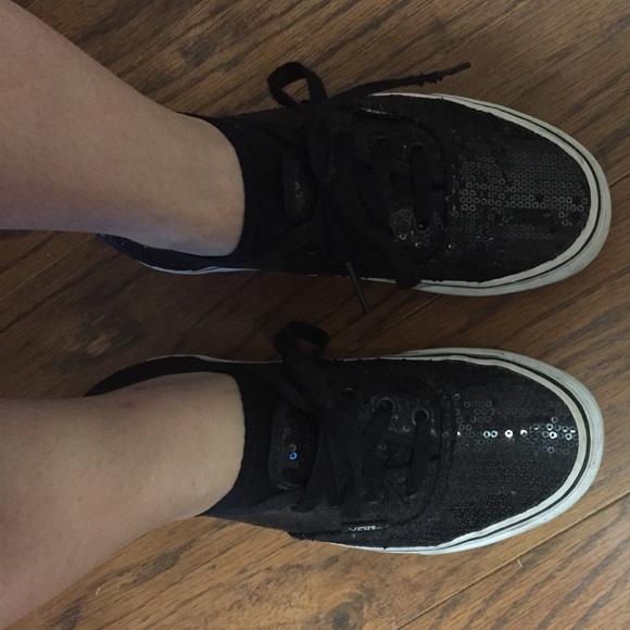 Black sequin vans