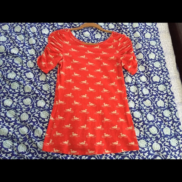Anthropologie duck print shirt size small