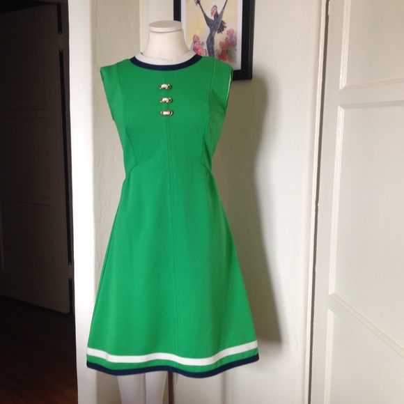 Vintage Mod '60s Green A-line Mini-dress