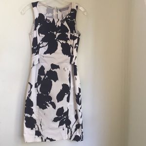 Black and white cotton blend dress