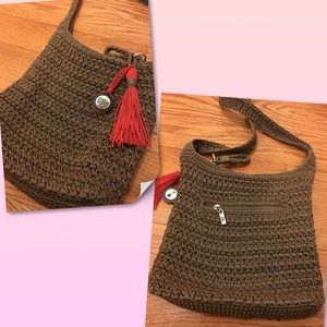The Sak Classics Crochet Crossbody- Brown
