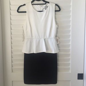 White and Black peplum dress