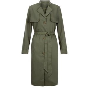 Khaki Tie Waist Trench Coat by New Look