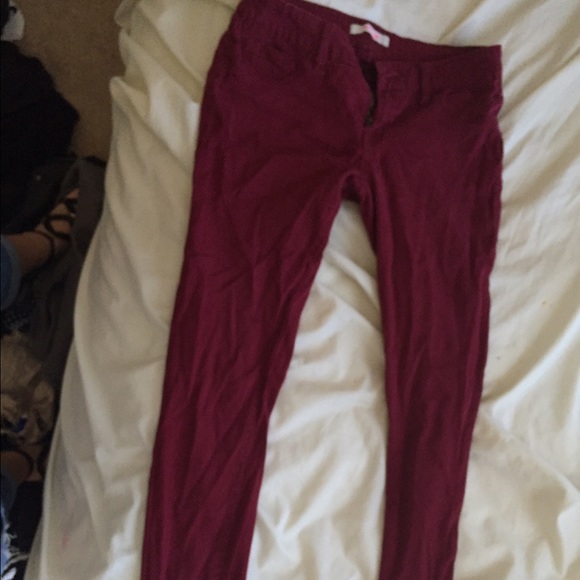 Maroon skinny jeans