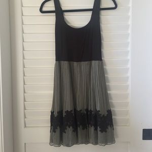 Olive and Black lace Empire dress