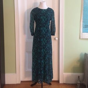 Winter Kate real floral silk boho maxi dress