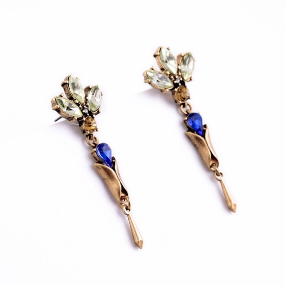 👍Host Pick👍Statement blue dangle stud earrings