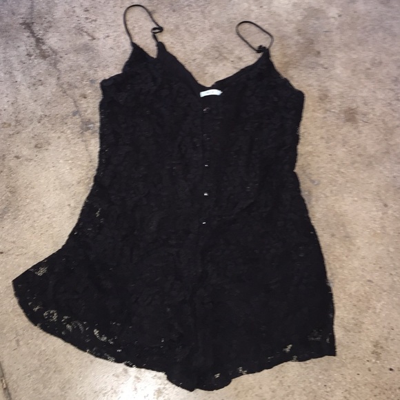 Black urban outfitters lace romper