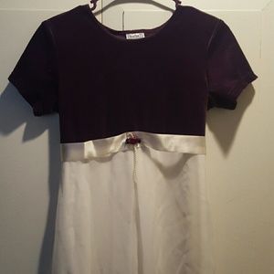 Girls purple and white dress