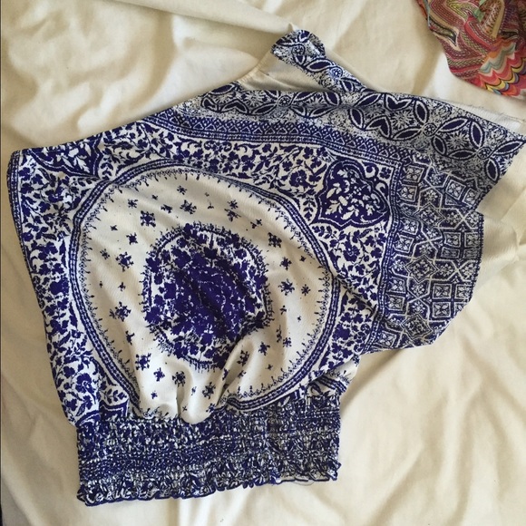 Off shoulder/one shoulder silk shirt