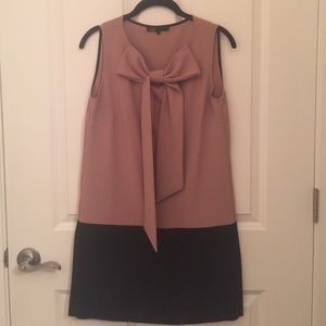 Maje Camel Black Colorblock Bow Dress 2 M