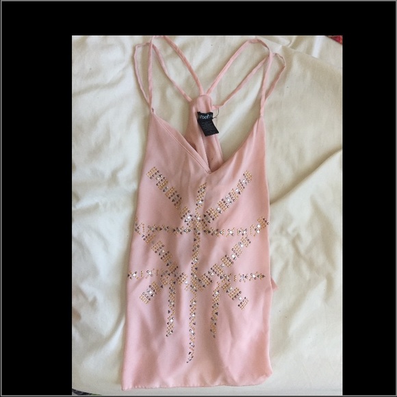 Pink rhinestone tank