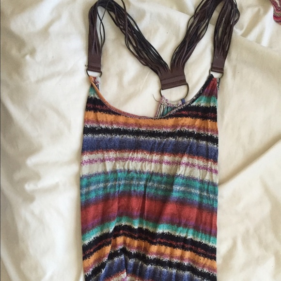 Tank with leather straps