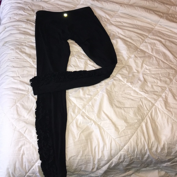 Unique Black Lululemon Leggings w/ Ruffles