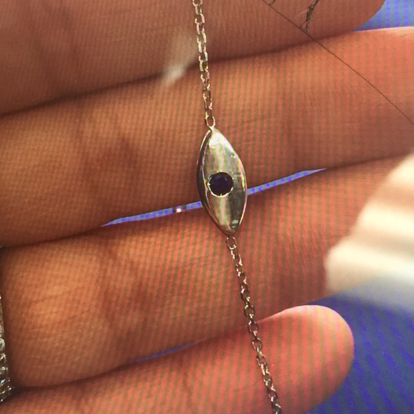 Evil eye white gold  14k bracelet