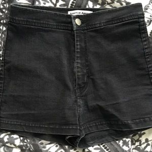 American Apparel High-waisted black Jean shorts