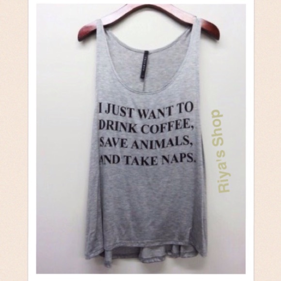 Tops - 😍IN STOCK I just want to drink coffee tank top