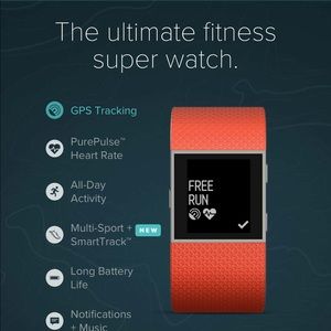 EUC FitBit Surge - tangerine - size small