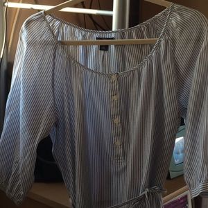 Gap blue & white stripe silk tunic. Sz Medium