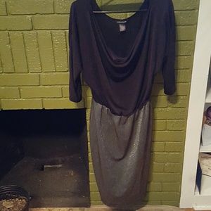 Two Color Drape Dress