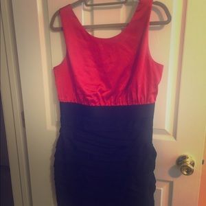 Express red and black bandage style dress.