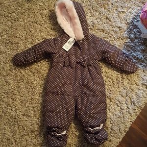 Baby girls Macy's snowsuit 3-6months