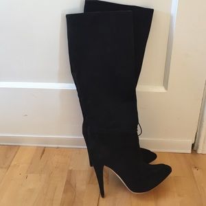 Brand New Loeffler Randall suede Solange high boot