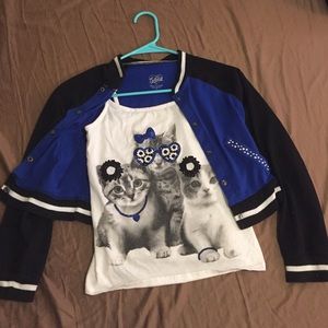 Girls Justice Jacket w/matching graphic tank. 10